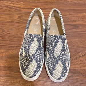 Vince Camuto White Snakeskin Sneakers